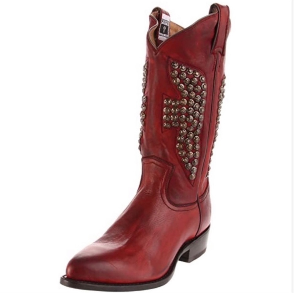 🍒Frye Billy Hammered Stud Cowgirl Boots🍒